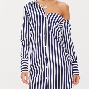 Stripped off the shoulder shirt dress from PrettyLittleThing Size 2 available